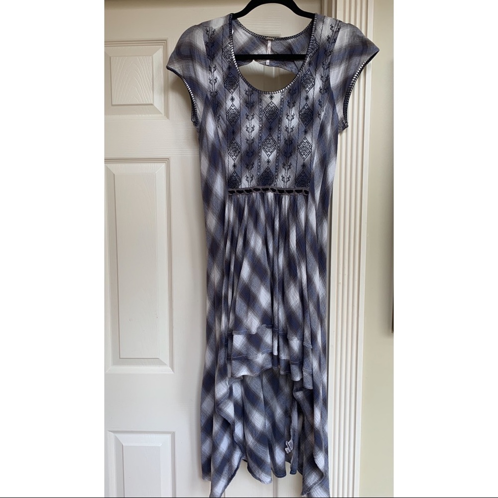 Free People XS Plaid High-low dress